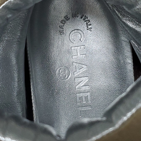 Chanel Hogh Top Brown Suede Lace uo Women Boots G28449 Size 37.5  Made in Italy - Picture 9 of 11